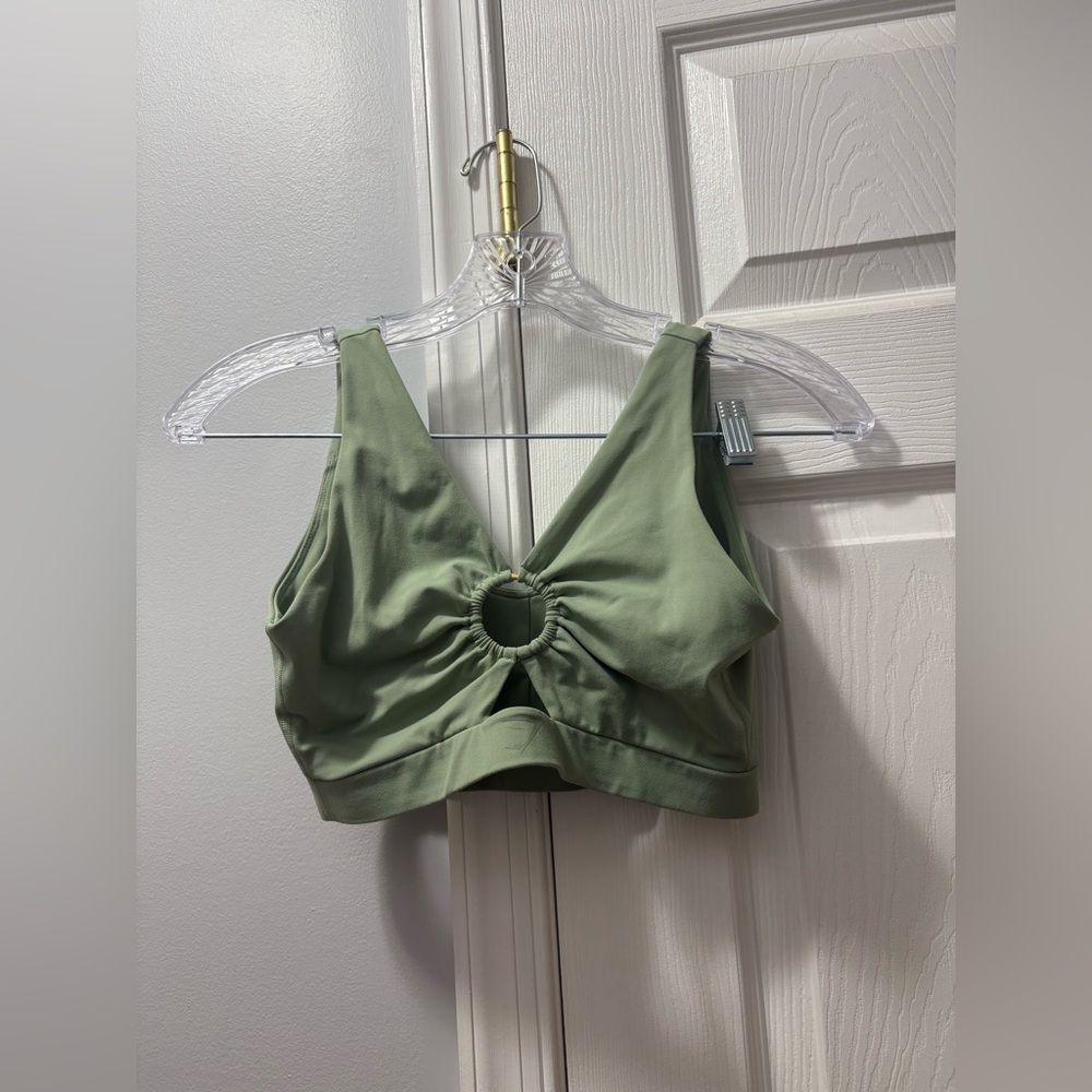 Gymshark X Whitney Simmons Sage Green Sports Bra & Leggings Set - Picture 2 of 5
